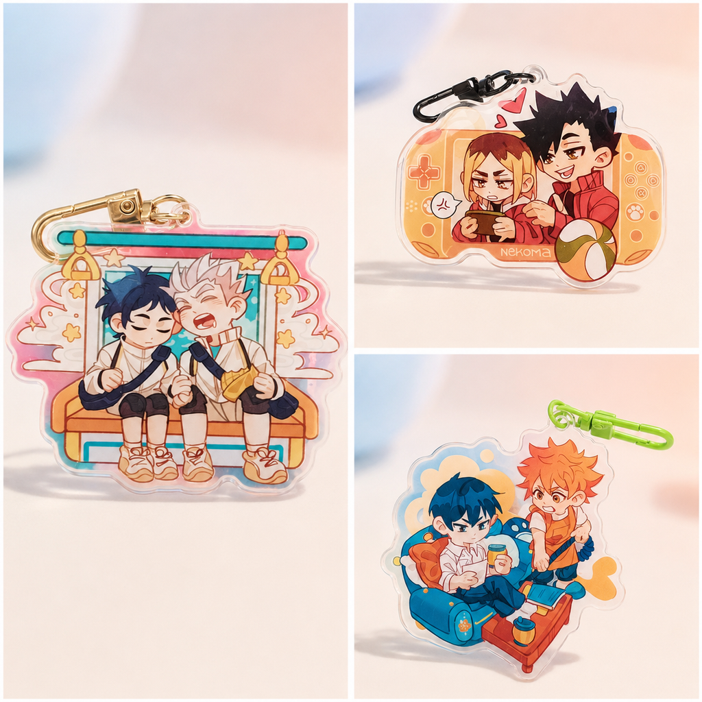 Haikyuu! Double-sided acrylic keychains 7 cm. Bokuaka | Kuroken | Kagehina