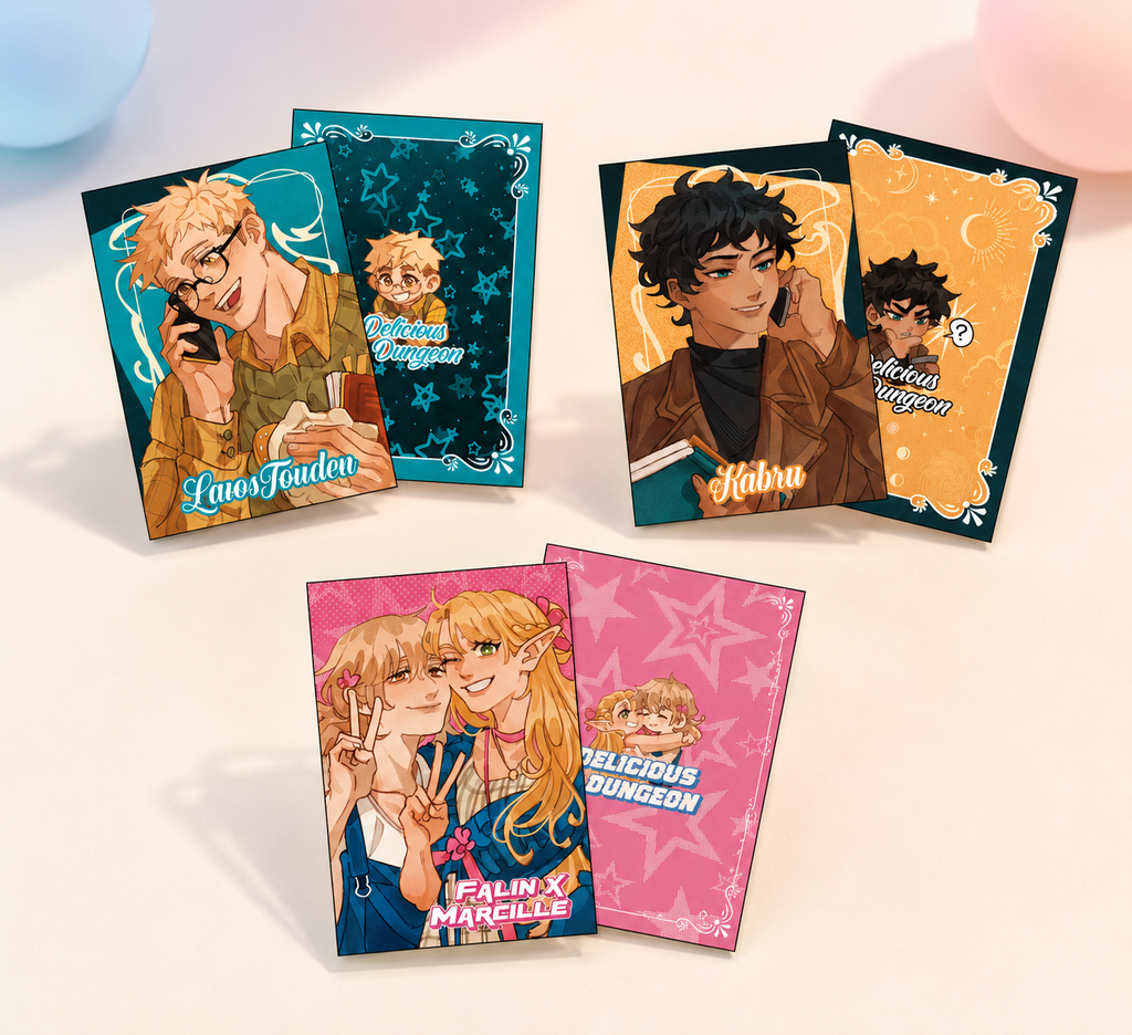 Dungeon is delicious laminated cards 62x88 mm | Laios | Kabru | Farcille