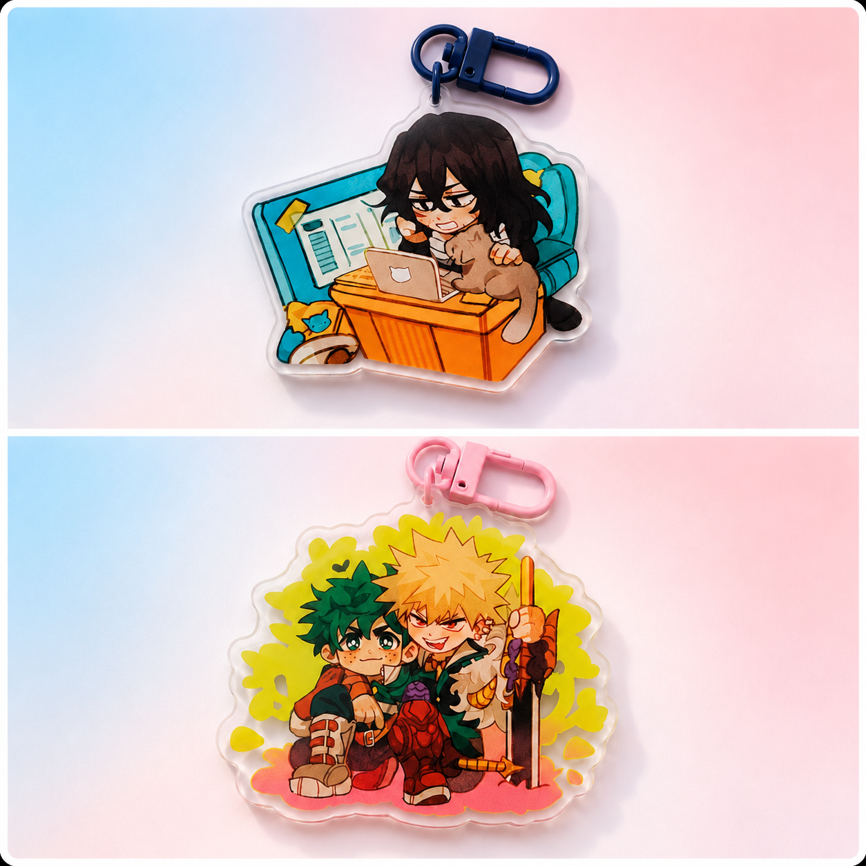 Boku no hero academia/ My hero academia/ MHA double-sided acrylic keychains 7 cm aizawa | bakudeku