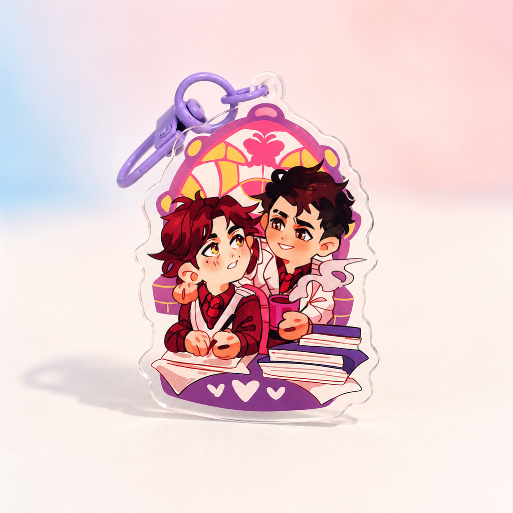 Arcane double-sided acrylic keychains 7 cm Caitvi | Jayvik | Timebomb
