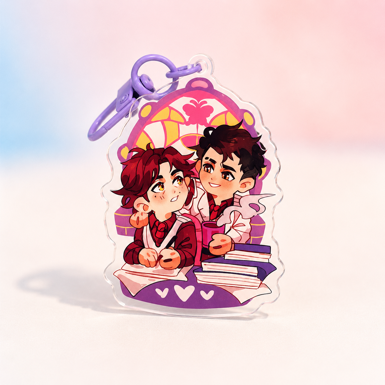 Arcane double-sided acrylic keychains 7 cm Caitvi | Jayvik | Timebomb