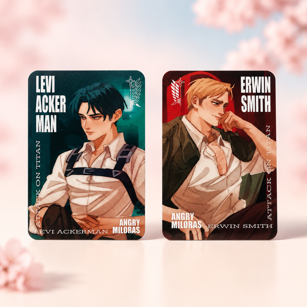Attack on Titan laminated cards 62×88 mm – Levi & Erwin