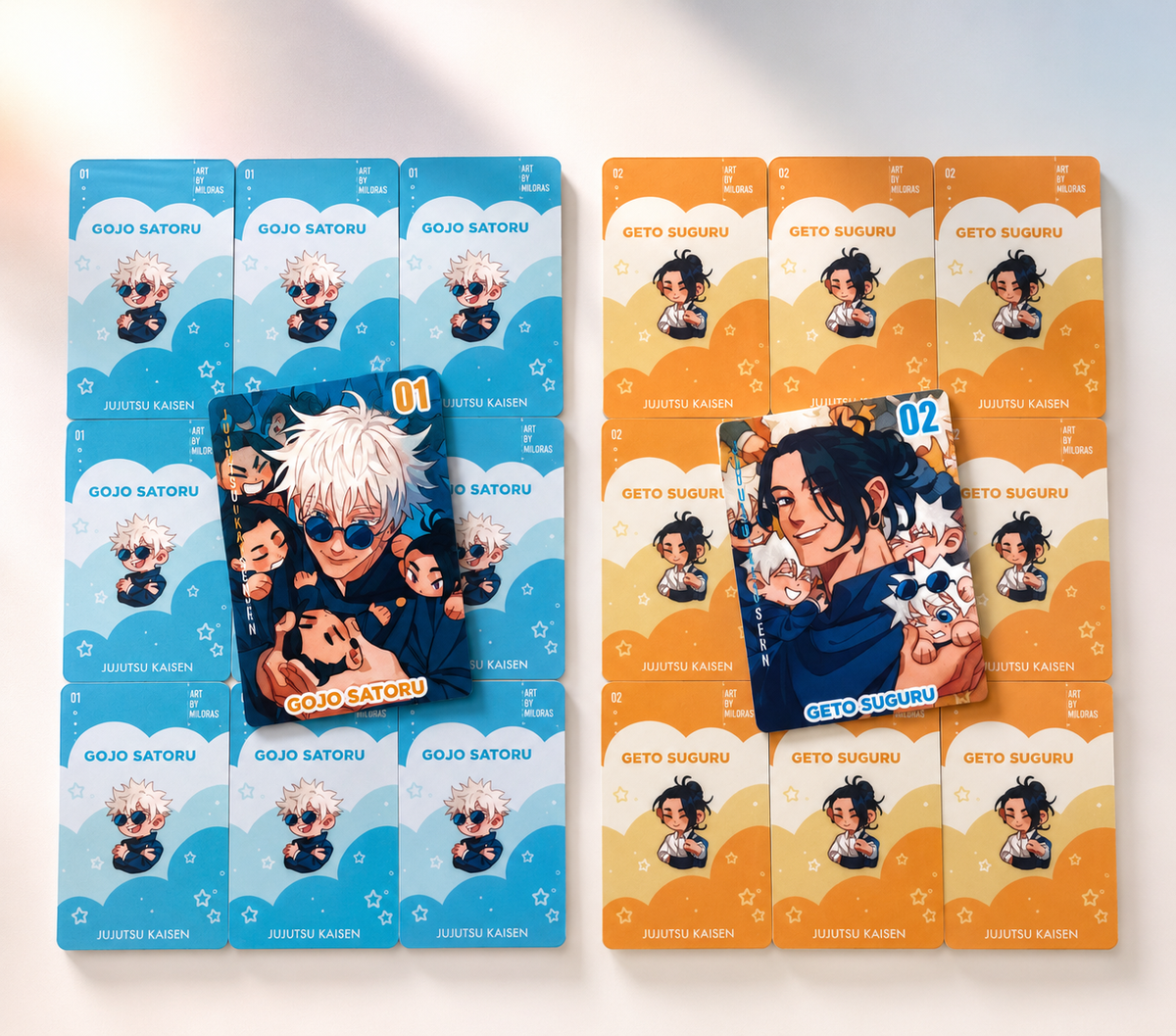 Jujutsu Kaisen laminated cards 62x88 mm | Gojo Satoru | Geto Suguru | Nanami Kento | Toji Fushiguro
