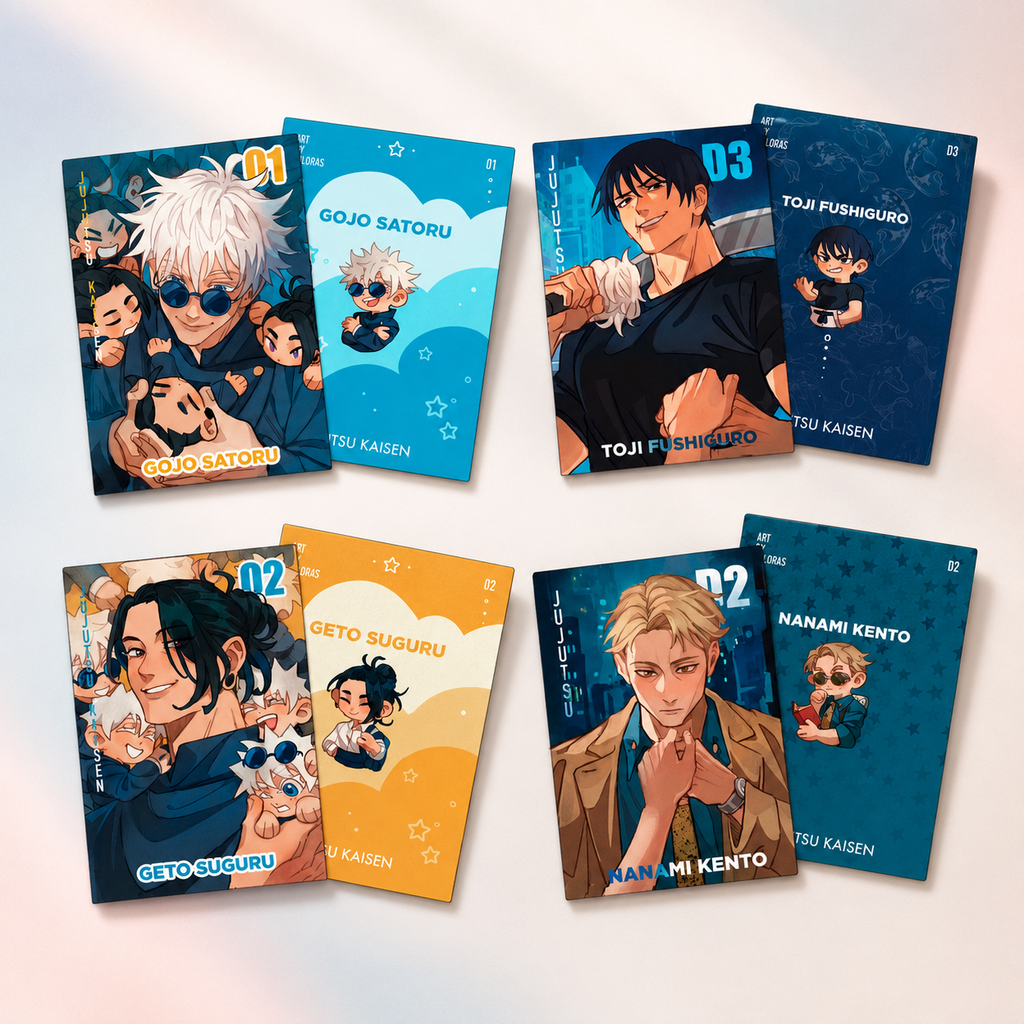 Jujutsu Kaisen laminated cards 62x88 mm | Gojo Satoru | Geto Suguru | Nanami Kento | Toji Fushiguro