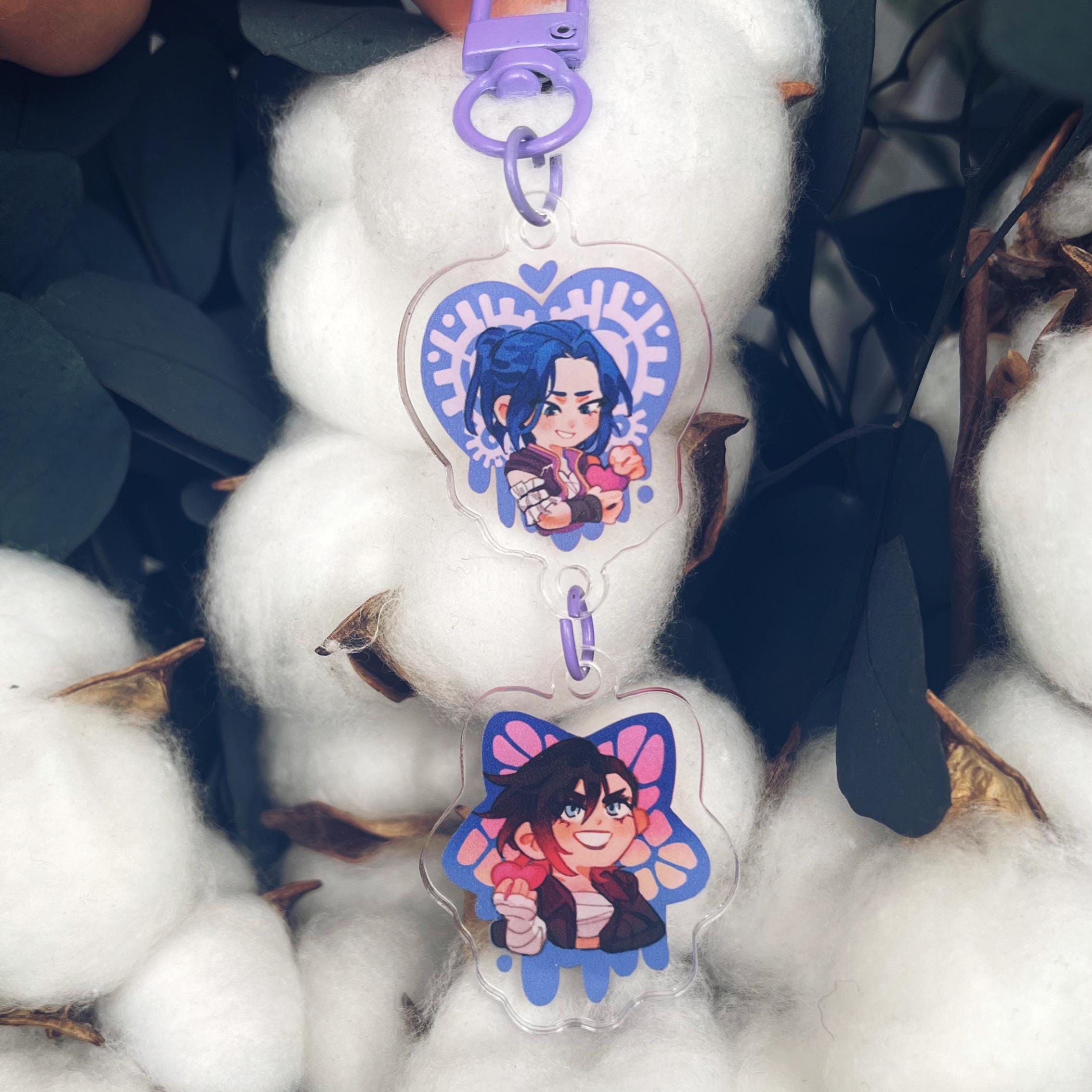 Arcane double-sided acrylic keychains 7 cm Caitvi | jayvik | timebomb