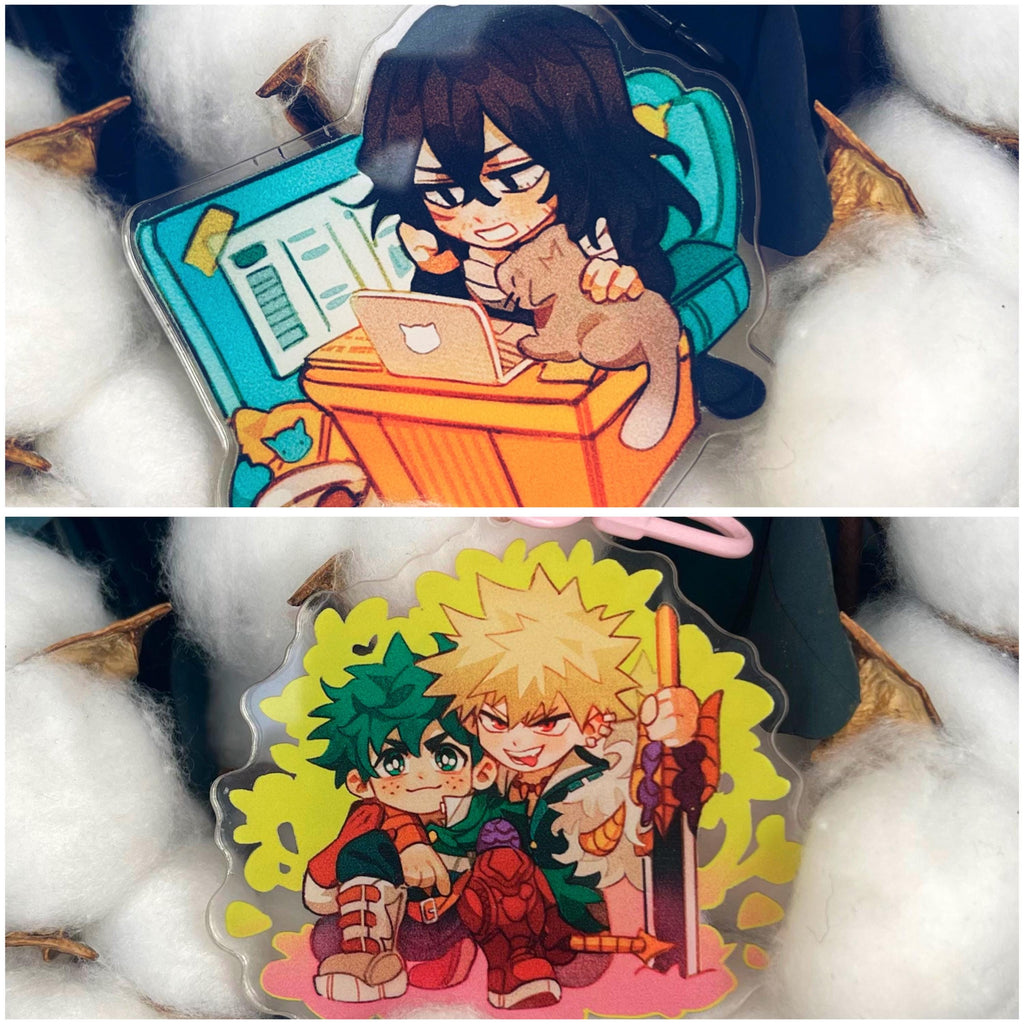 Boku no hero academia/ my hero academia/ MHA double-sided acrylic keychains 7 cm aizawa | bakudeku