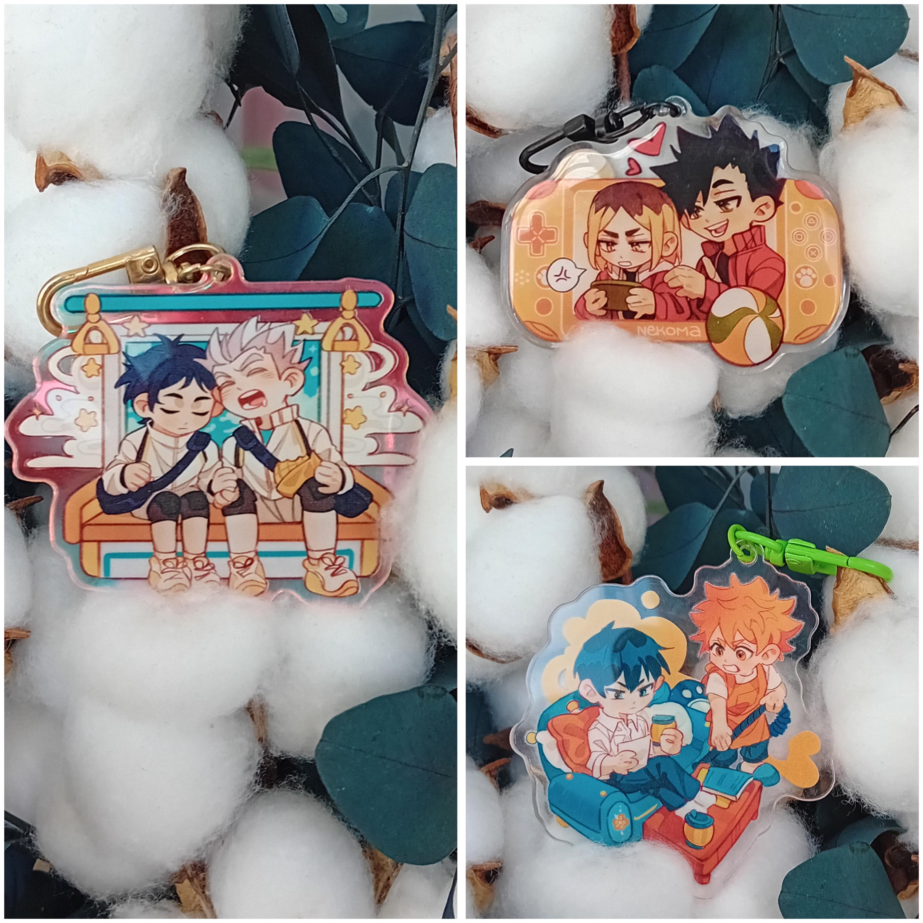 Haikyuu! double-sided acrylic keychains 7 cm Bokuaka | kuroken | kagehina