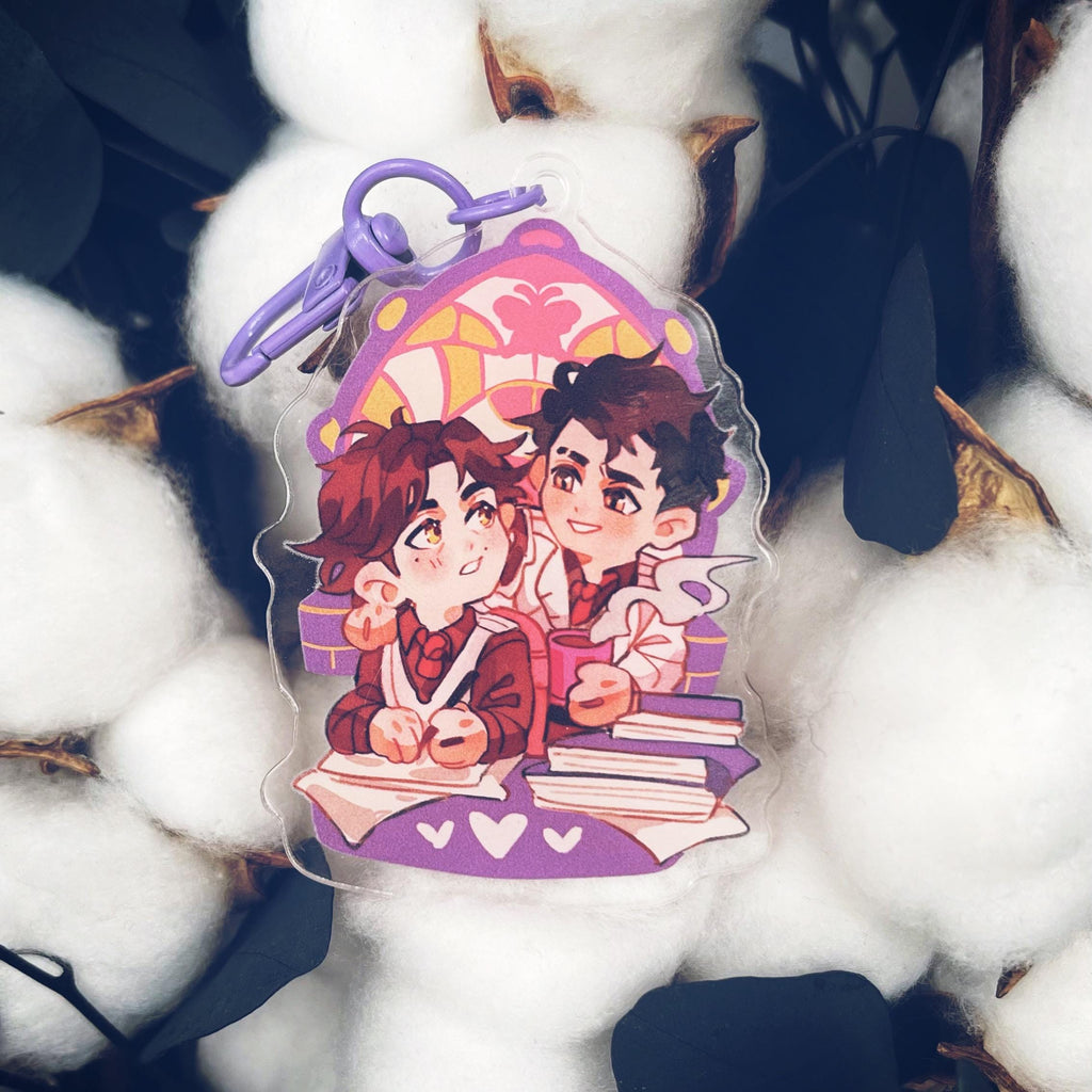 Arcane double-sided acrylic keychains 7 cm Caitvi | jayvik | timebomb