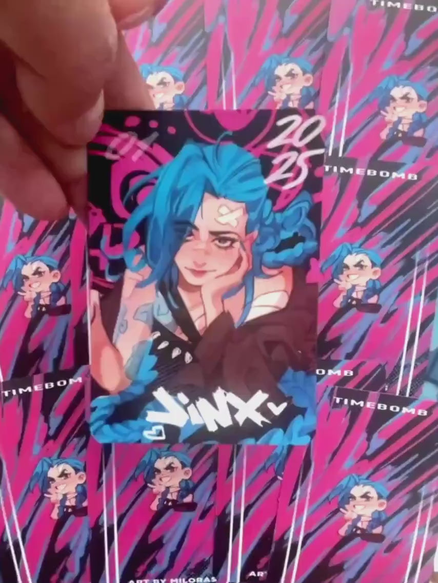 Ekko & Jinx laminated card with vibrant fan-art design, size 62×88 mm