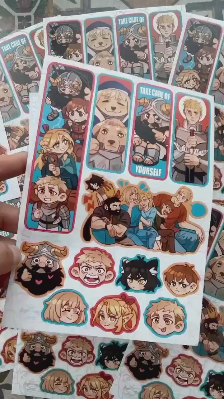Delicious in dungeon/ dungeon meshi Sticker Sheet 148x210 (A5)